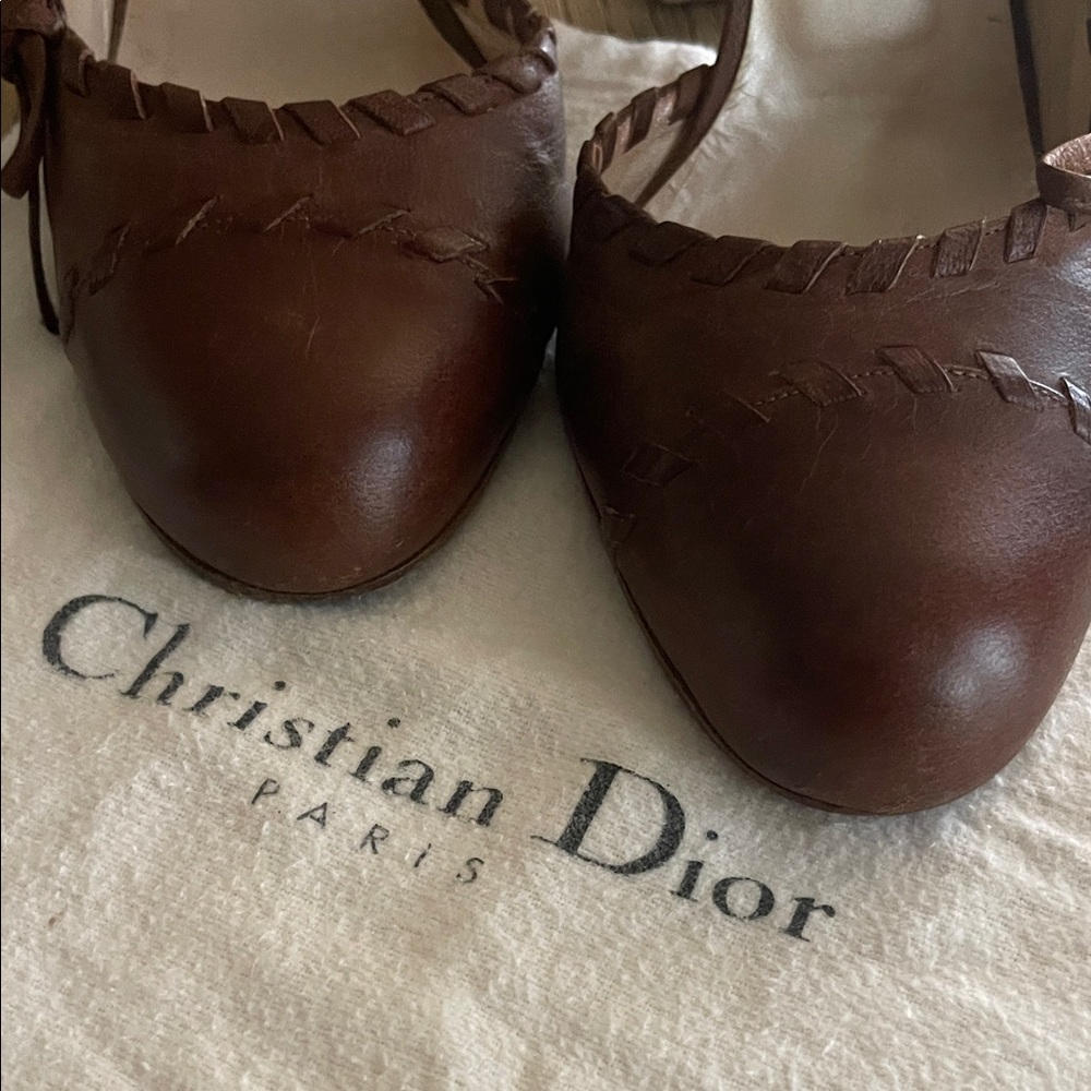 DiorVintage Brown Leather Heels for Women US size 9 - Picture 2 of 8